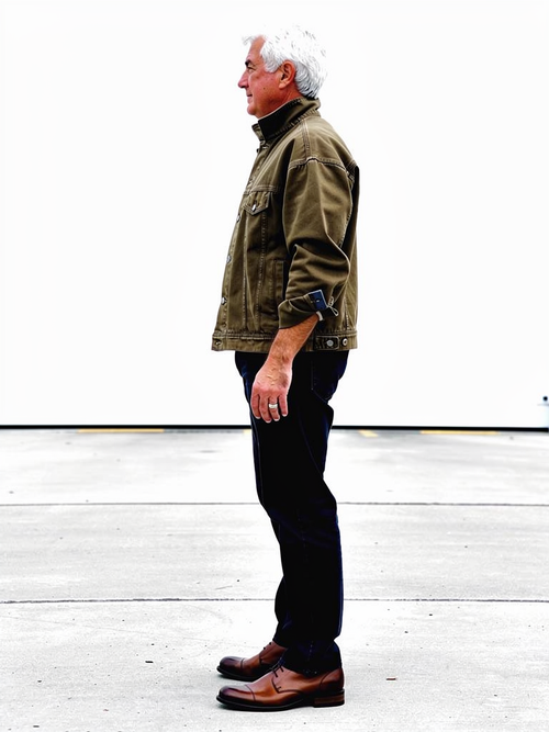 Coalvane Classic Trucker Denim Jacket, Weathered Stone, side