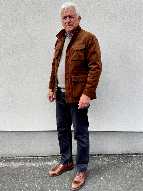 Coalvane Corduroy Safari Field Jacket, Rust, front