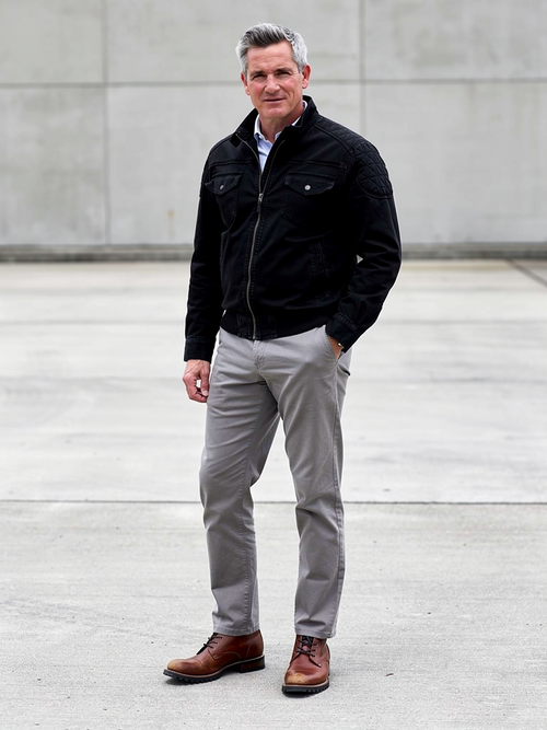 Coalvane Canvas Chore Jacket, Black, front